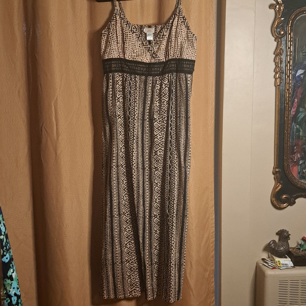 Boho Black and Tan Maxi Dress